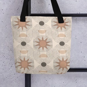 Sac en tissu dessiné à la main avec motif géométrique bohème