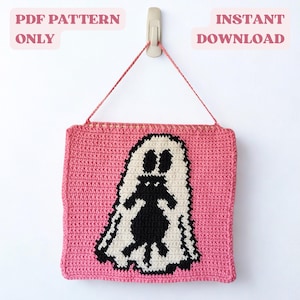 Ghost Crochet Tapestry Pattern - Halloween Wall Hanging PDF, Spooky Decor, Beginner Friendly, Digital Download, Halloween Crochet Pattern