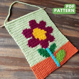 Colorful Flower Crochet Tapestry Tutorial PDF Pattern - Instant Download