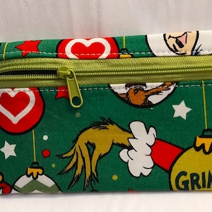 グリンチ クリスマス コインポーチ：コットン ジッパー ギフトカードホルダー