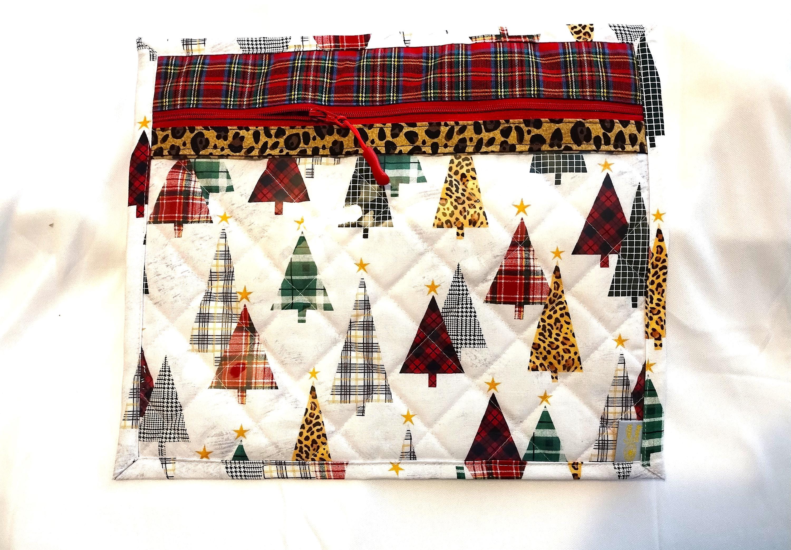 Quilted Christmas Tree Project Bags Set | Embroidery & Needlework