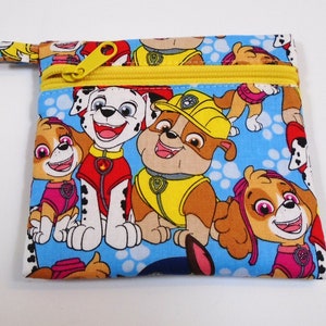 Entzückender Paw Patrol Münzbeutel - Baumwolle Reißverschlussbeutel, komplett gefüttert, perfekt für Kinderbuntstifte, Münzen, kleine Spielzeuge, Make-up, Geschenkkartenhalter