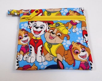 Adorable Paw Patrol Coin Pouch - Cotton Zipper Pouch, Fully Lined, Perfect for Kids' Crayons, Coins, Small Toys, Makeup, Gift Card Holder