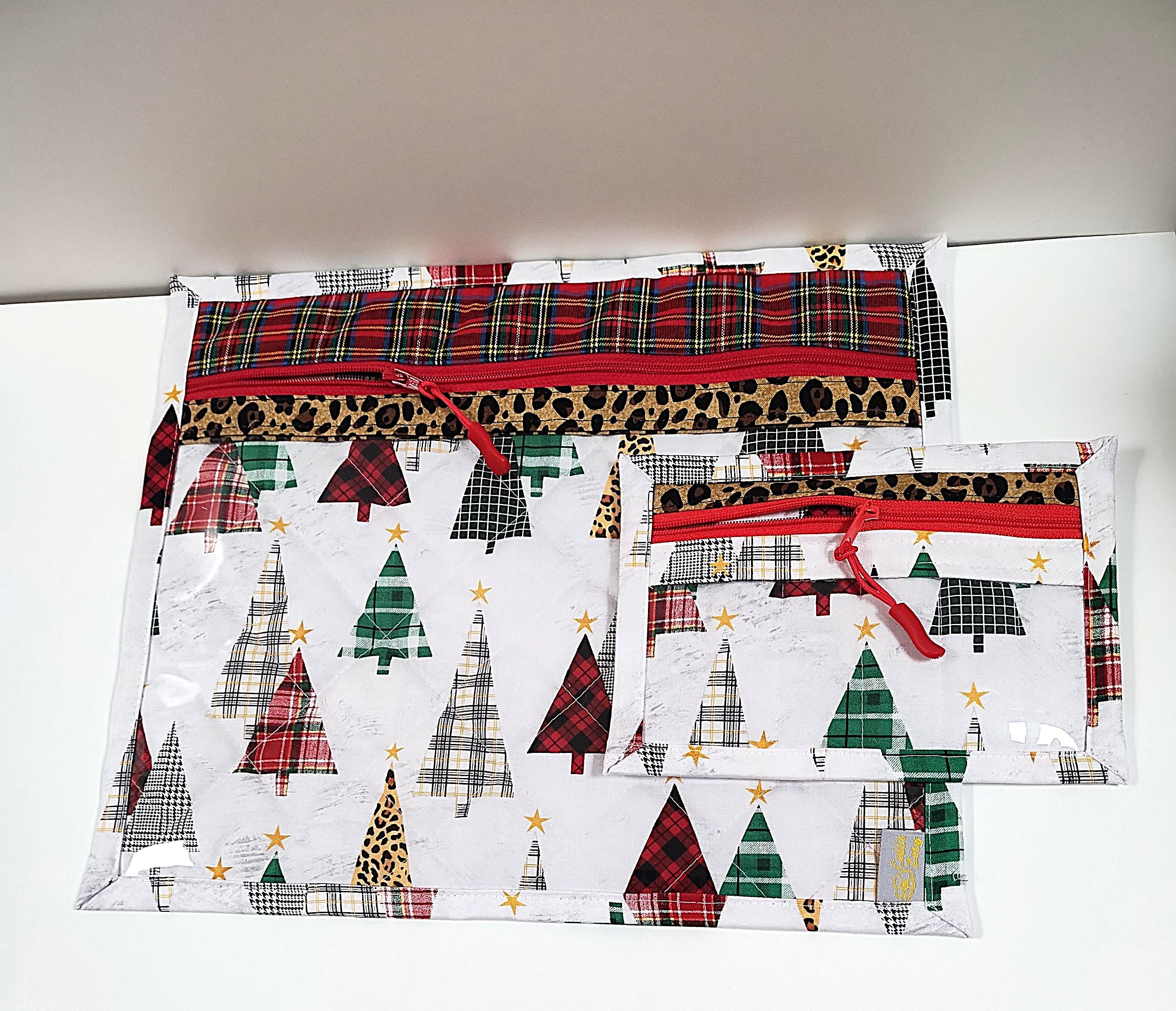 Quilted Christmas Tree Project Bags Set | Embroidery & Needlework