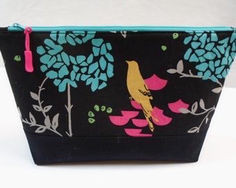 Kokka Echino-etui met ritssluiting: make-uptasje van Japanse stof