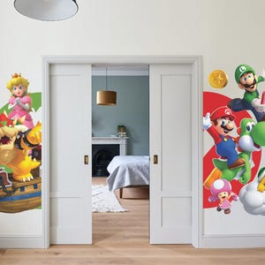 Removable Super Mario Wall Decal Luigi Wall Sticker Princess Peach Wall Mural Bowser Wall Art For Nursery Wall Decal for Boy Room Decor