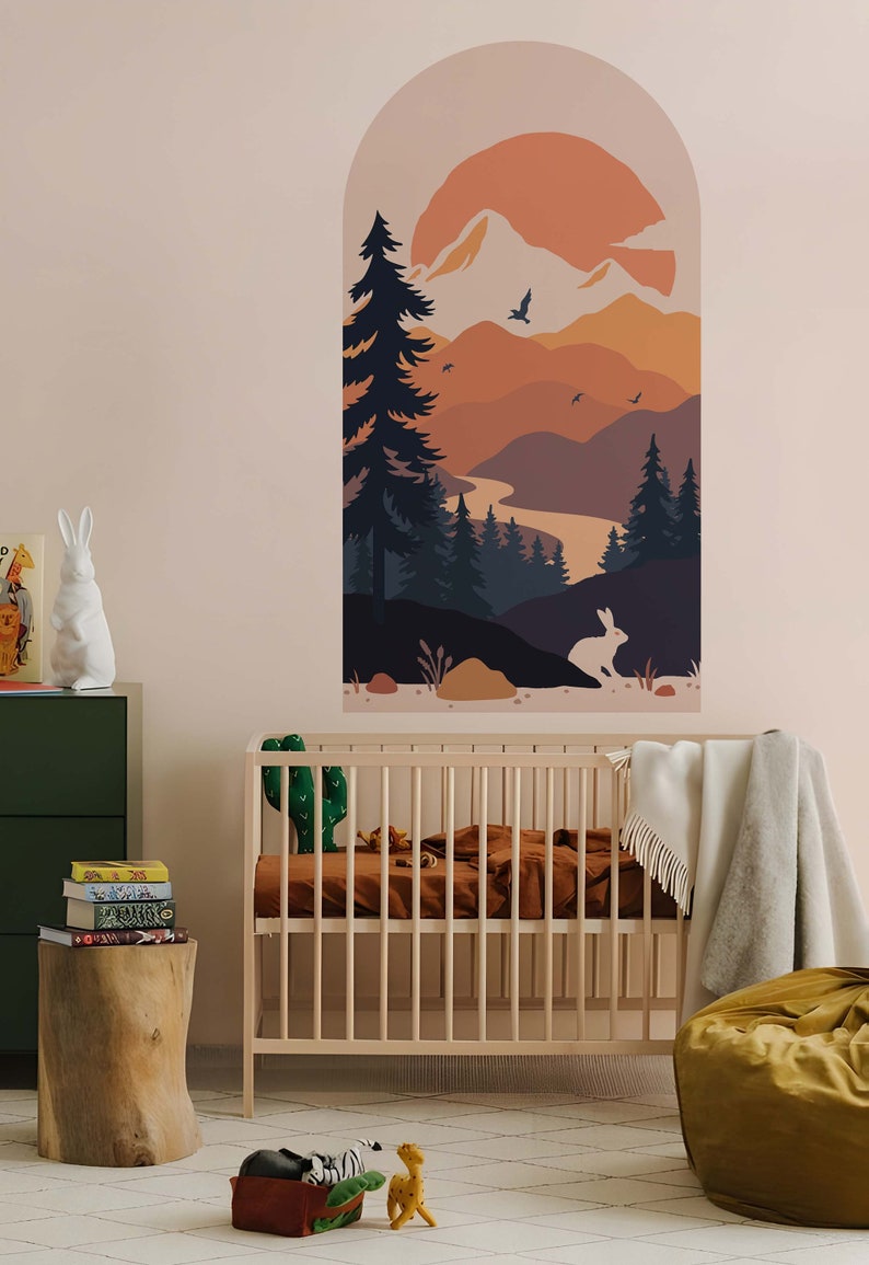 Arch Wall Decal Nursery Wall Sticker Boho Wall Decal Woodland - Etsy