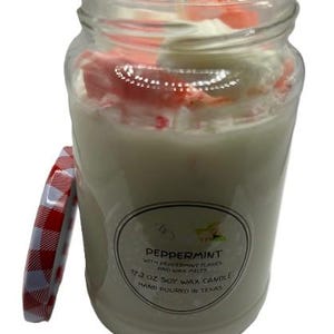 LRO Candle Co Peppermint Duftkerze 12 Unzen im Glas mit Deckel