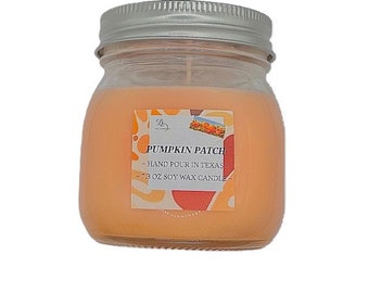 LRO Candle Co Pumpkin Patch scented 10 Oz Candle in Glass Jar with Lid