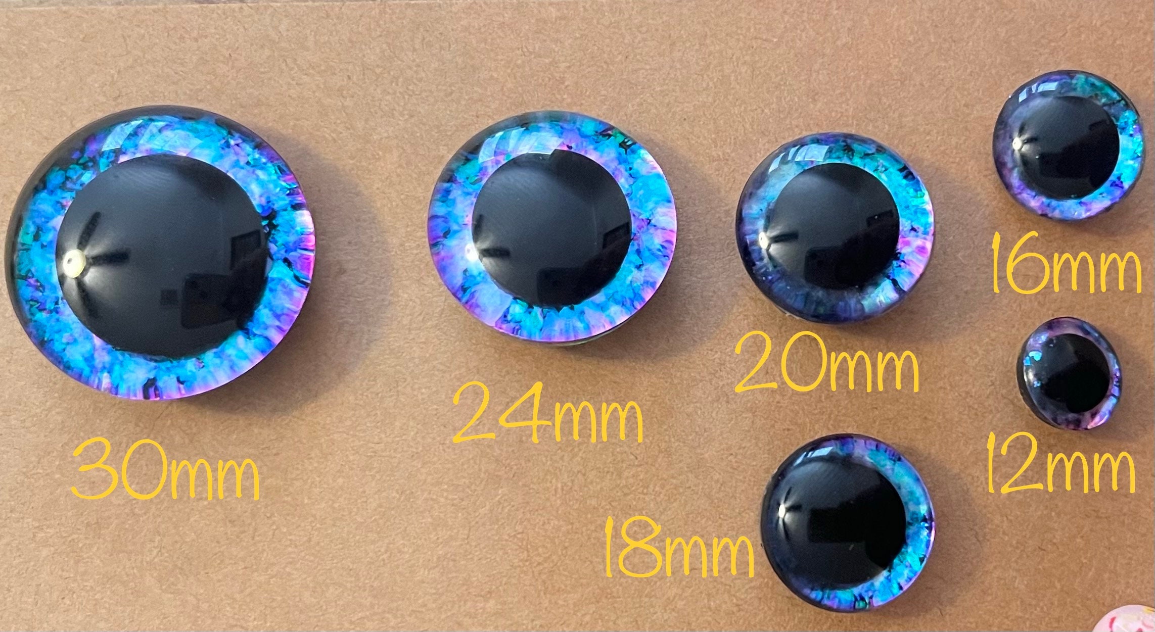 Multi-Pack! 20mm Solid Black Safety Eyes with Washers: 3 Pairs - Amigurumi  / Animals / Doll / Toy / Creations / Craft Eyes / Crochet / Knit