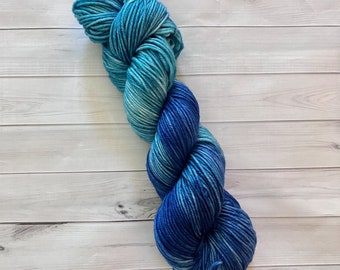 Hand Dyed 100% Superwash Merino Yarn - Sport, DK, Worsted ~ Ocean Mirage ~ Indigo ~ Blue ~ Teal ~ Turquoise ~ Variegated