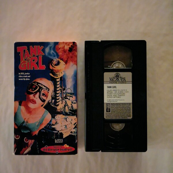 Vintage VHS Tape - 1995 - Tank Girl (Comedy SciFi) Starring Lori Petty, Ice-T, Naomi Watts and Malcolm McDowell