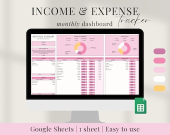 Monthly budget planner, monthly budget spreadsheet, google sheets budget template, financial planner with expense tracker - Barbie