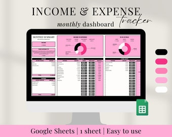 Monthly budget planner, monthly budget spreadsheet, google sheets budget template, financial planner with expense tracker - Boss Babe