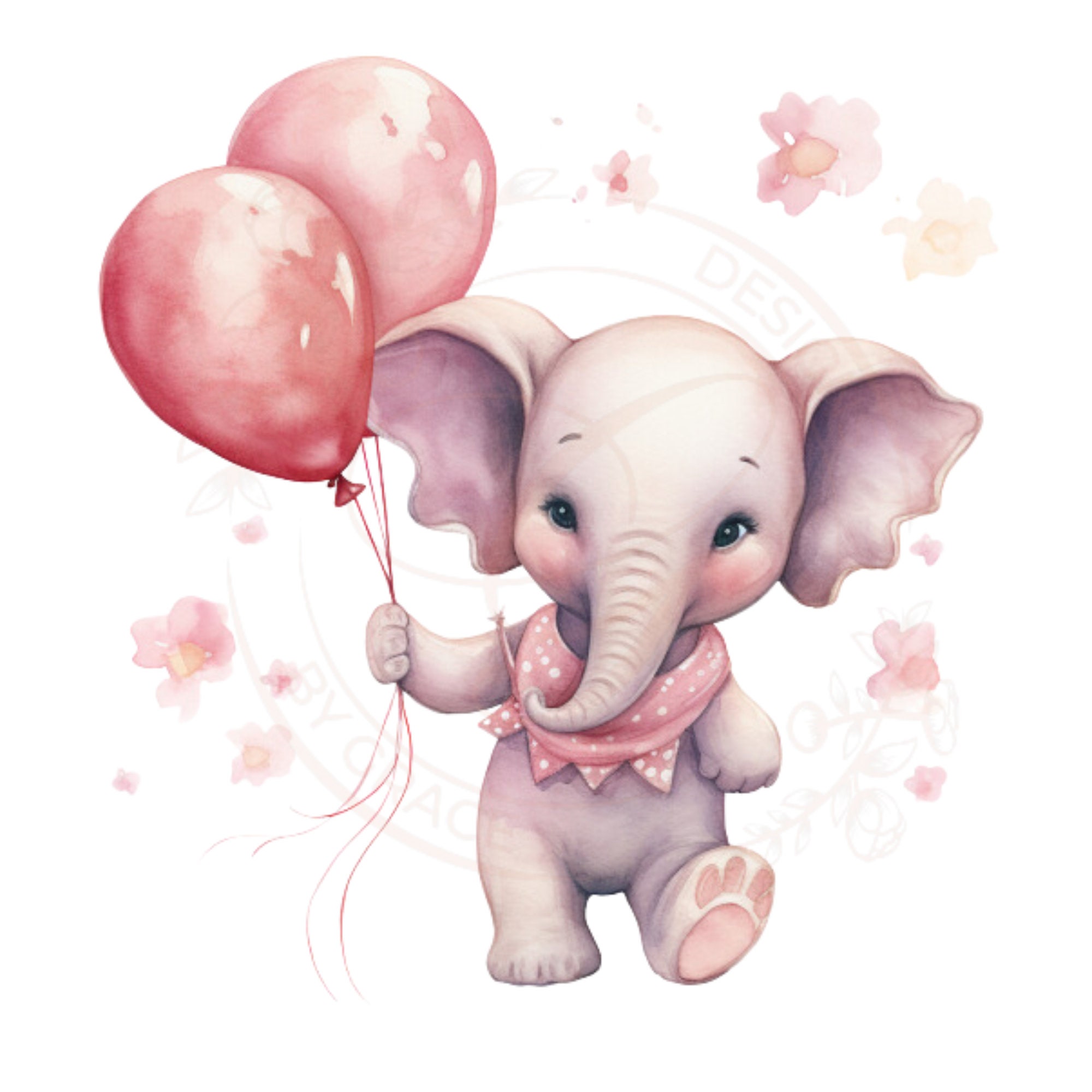 Watercolor Baby Elephants, Elephant Clipart, Nursery Decor, Baby Shower ...