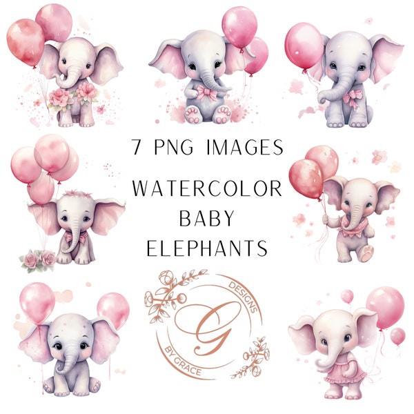 watercolor baby elephants, elephant clipart, nursery decor, baby shower, baby elephant png,