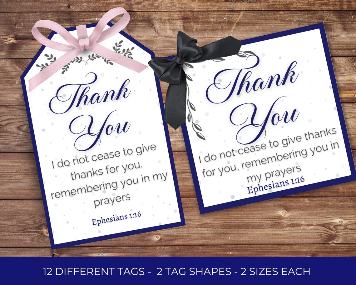 Thank You Gift Tags, Christian Appreciation, Volunteer Appreciation ...