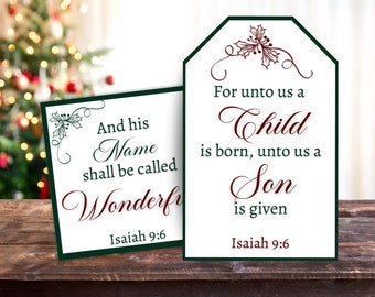 Names of Jesus Gift Tags, Christmas gift tags, Names of Christ tags, Religious tag, Christian gift tag