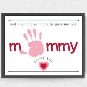 Mom handprint craft, handprint art, Gift from kids, Valentines day, mothers day handprint art, Christian preschool activities, mommy