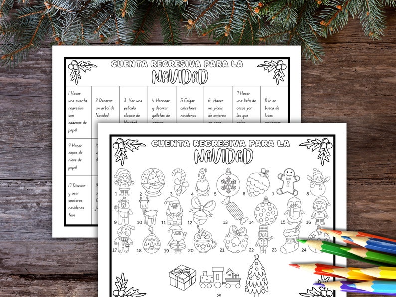 Spanish Christmas Countdown Calendar Countdown to Christmas Etsy