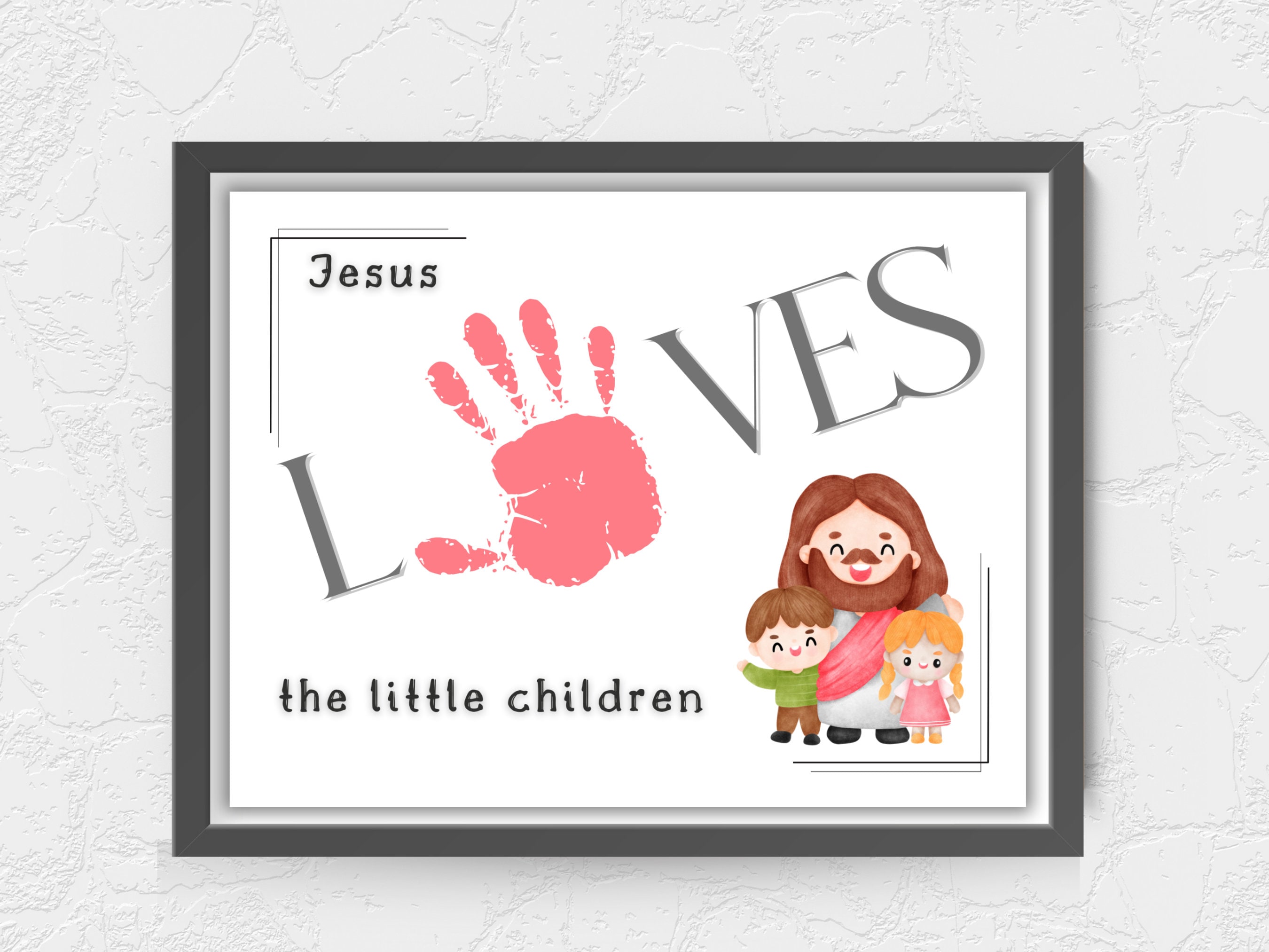 Christian Handprint art, handprint craft, Jesus loves the little children, Christian preschool activities, Sunday school Valentines craft