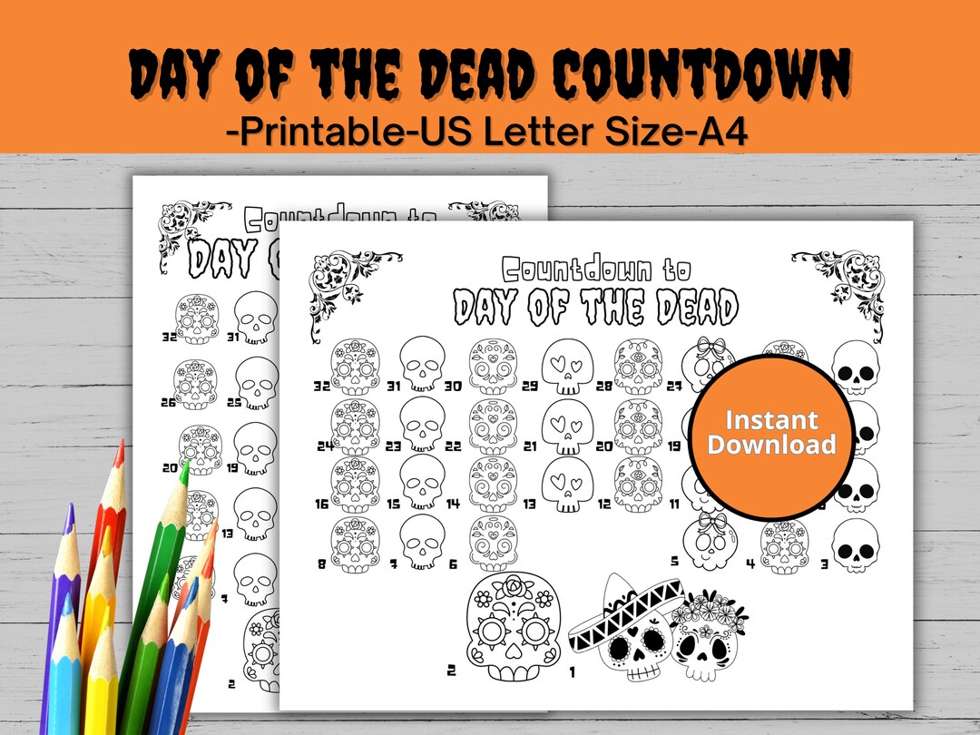Printable Day of the Dead Countdown/ Dia De Los Muertos Cuenta ...