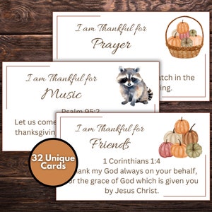 Ik ben dankbaar voor Bijbelverskaarten, Thanksgiving-dankbaarheidskaarten, Dankbaar voor kaarten, Schriftkaarten
