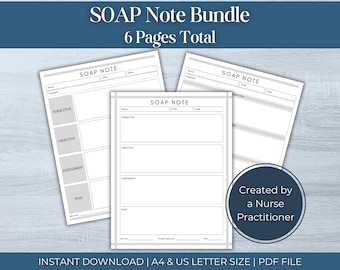 SOAP Note, Progress note template, treatment planning, Counselling Therapy note, Medical forms printable, Clinical documentation tool