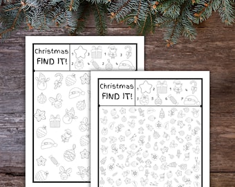 Christmas Find the Objects Game, Christmas Find It Game, Kids Christmas Activity, Hidden Objects Game, Seek and Find, Look and Find