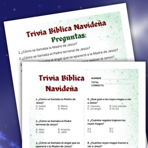 Spanische Weihnachtsbibel-Quiz, Spanisches Christliches Weihnachtsspiel, Bibel-Party-Spiel, Trivia Bíblica Navideña, Trivia Navideña, Juego Bíblico