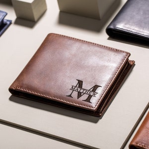 Regalo del Día del Padre, Cartera de cuero personalizada para hombres, Cartera personalizada, Regalos de escritura a mano para papá, Regalo personalizado para el abuelo, Regalo para él