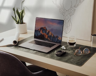 Extra Large Leather Mouse Pad for Gaming, Personalized Mouse Pad, Leather Desk Mat, Custom Desk Accessories, Coworker Gift
