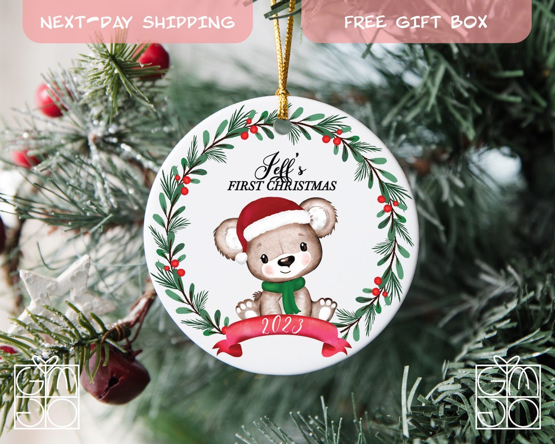 Baby's First Christmas Ornament Personalized, Baby Boy Christmas 2023 Ornament, Baby Girl