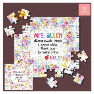 Customized Teacher Puzzle, Personalized Wooden Puzzle, Teacher Appreciation Gift, Name Puzzle, Teacher Office Decor, Unique Thank You Gift