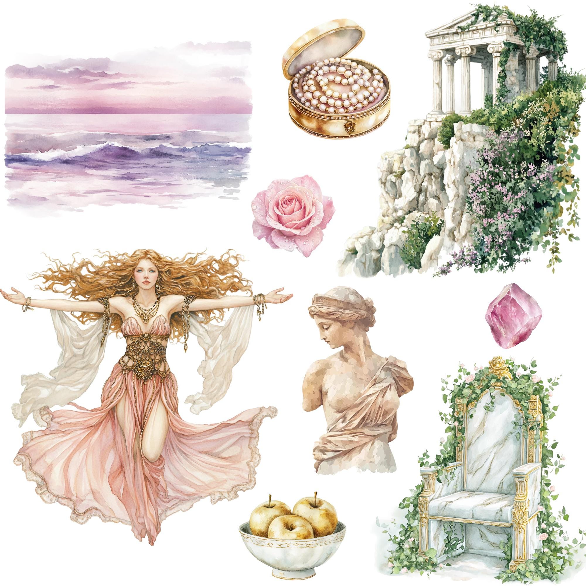 Watercolor Greek Goddess Aphrodite Clipart Png Bundle, Greek Mythology  Clipart, Divine Feminine, Goddess Clipart, Occult, Scrapbooking - Etsy, image size:2000x2000