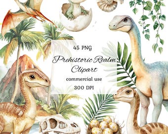 Watercolor dinosaur clipart png bundle, cute dinosaur clipart, dinosaur watercolor clipart, baby dinosaur clipart, dinosaur bones clipart
