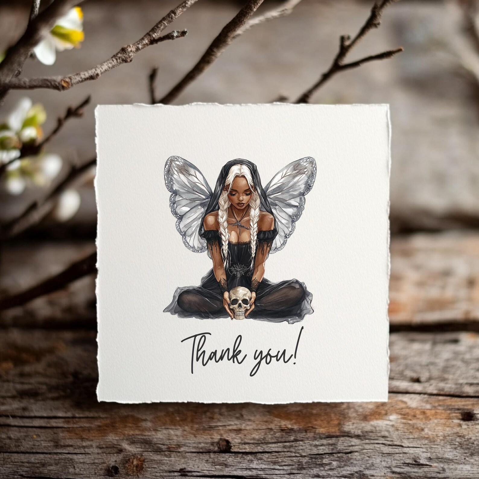 Watercolor Dark Fairy Clipart Png Bundle, Black Fairy Tale, Gothic ...