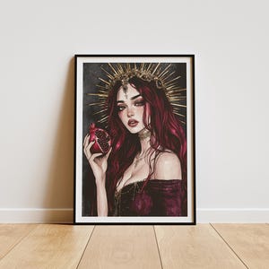 Persephone art print watercolor, goddess persephone painting, greek mythology art, persephone printable art, persephone wall art, ai art