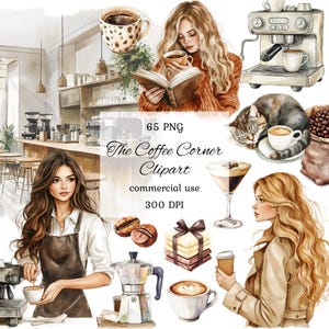 Pacchetto di clipart png di caffè ad acquerello, clipart di caffè, clipart di tazza di caffè, clipart di tazza da caffè, clipart di caffè autunnale, clipart per amanti del caffè