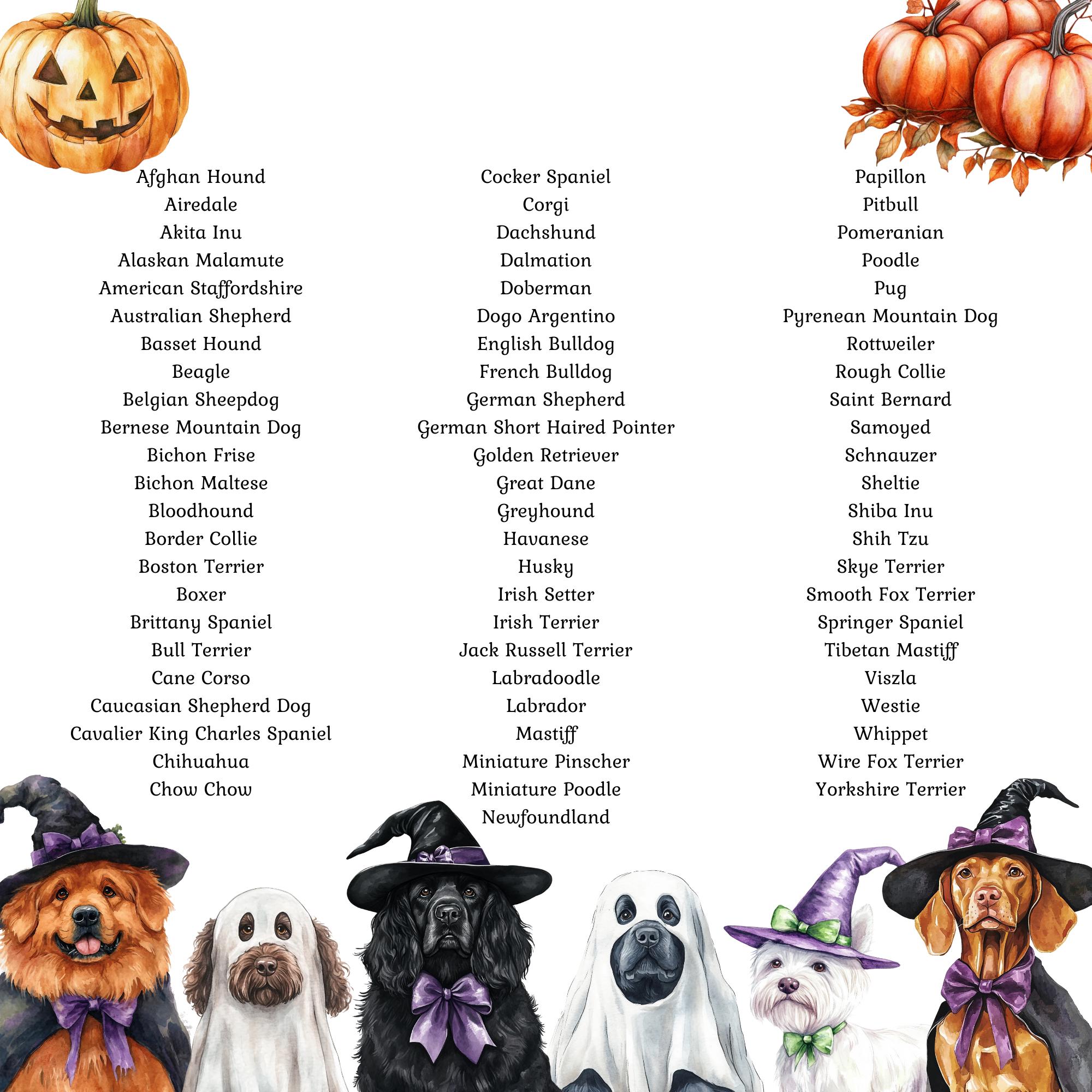 Watercolor Cute Halloween Dogs Clipart Png Bundle, Ghost Dogs in ...