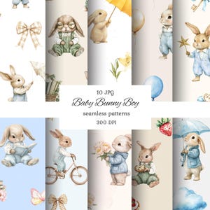 Aquarell Hase Musterdesign, sich wiederholendes Muster, Geburtstag Musterdesign, Pastell Muster, Scrapbook Papier, kommerzielle Nutzung