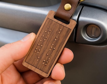 Custom Braille Keychain Personalized Raised Tactile Message Gift Accessibility