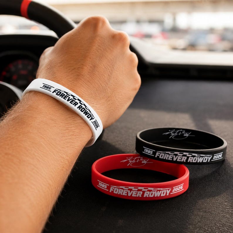 Racing Memorial Bracelet Forever Rowdy Silicone Wristband Tribute Gift ...