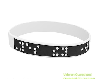 Erhöhtes Braille Armband taktiles Schmuck Geschenk für Sehgeschädigte Silikon