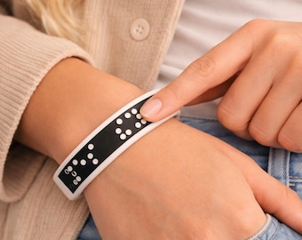 Braille Bracelet Youth Personalized Silicone Tactile Message Identification Accessibility