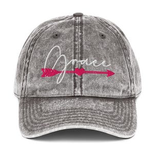 Vintage Cotton Twill Baseball Cap – “Grace” Embroidered Dad Hat, Inspirational Gift for Women & Men, Adjustable Strapback