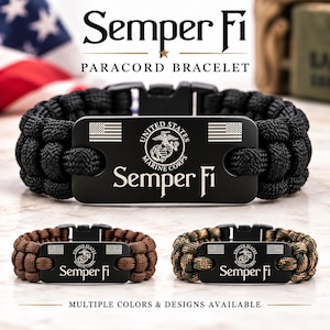 USMC Marine Corps Paracord Bracelet Eagle Globe Anchor Semper Fi 250th Tactical Military Gift for Men