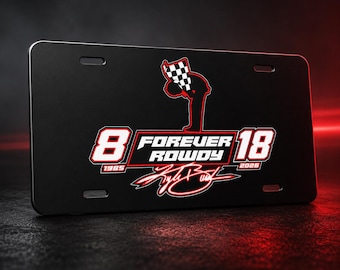 Kyle Busch Vanity Plate Forever Rowdy Racing Front Tag Car Gift