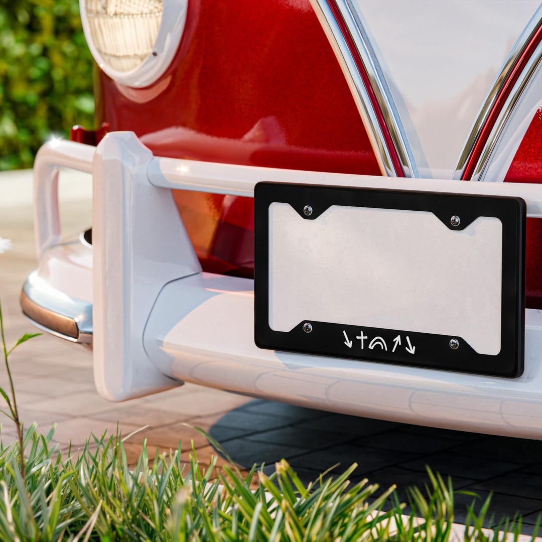 Metal Gospel Symbols License Plate Frame – Christian Holiday Car Decor ...