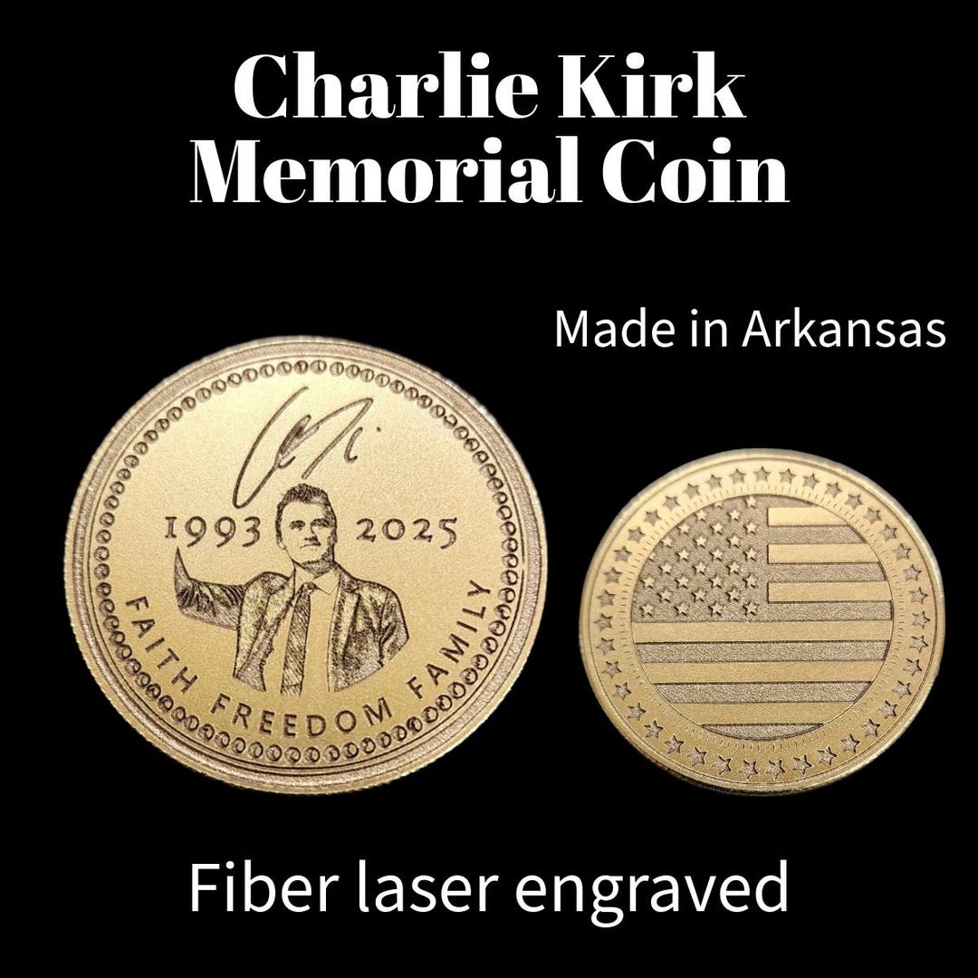 40mm Brass Memorial Coin for Charlie Kirk – Collectible Challenge